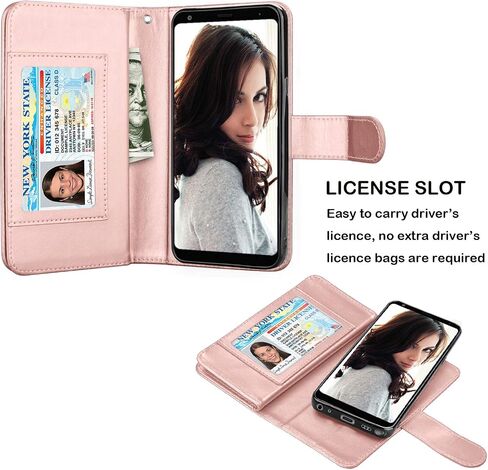 NJJEX Compatible with LG Stylo 5 Case/LG Stylo 5X/Stylo 5V/Stylo 5 Plus Wallet Case, [9 Card Slots] PU Leather Card Holder Folio Flip [Detachable][Kickstand] Magnetic Phone Cover & Lanyard [Wine Red] in Saudi Arabia