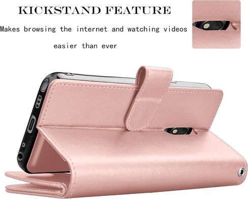 NJJEX Compatible with LG Stylo 5 Case/LG Stylo 5X/Stylo 5V/Stylo 5 Plus Wallet Case, [9 Card Slots] PU Leather Card Holder Folio Flip [Detachable][Kickstand] Magnetic Phone Cover & Lanyard [Wine Red] in Saudi Arabia