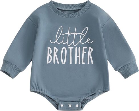 Ayalinggo Newborn Baby Boy Clothes Big Brother Little Brother Matching Long Sleeve Pullover Sweatshirt Romper fall Outfits in Saudi Arabia