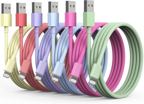 iPhone Charger Cord Apple MFi Certified 6Pack (3/3/6/6/6/10 FT) Long Lightning Cable Fast Charging High Speed Transfer Cord Compatible with iPhone 14 13 12 11 Pro Max XR XS X 8 7 6 Plus SE iPad More in Saudi Arabia