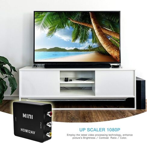 محول HDMI رقمي إلى فيديو مركب وصوت AV CVBS 720p/1080p (اللون: أسود) in Saudi Arabia