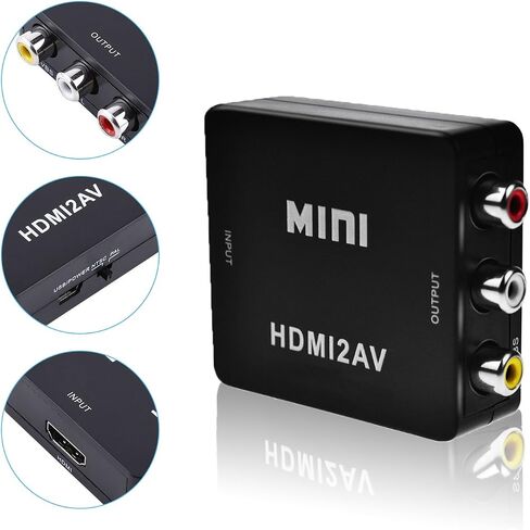 محول HDMI رقمي إلى فيديو مركب وصوت AV CVBS 720p/1080p (اللون: أسود) in Saudi Arabia
