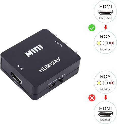محول HDMI رقمي إلى فيديو مركب وصوت AV CVBS 720p/1080p (اللون: أسود) in Saudi Arabia