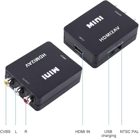 محول HDMI رقمي إلى فيديو مركب وصوت AV CVBS 720p/1080p (اللون: أسود) in Saudi Arabia