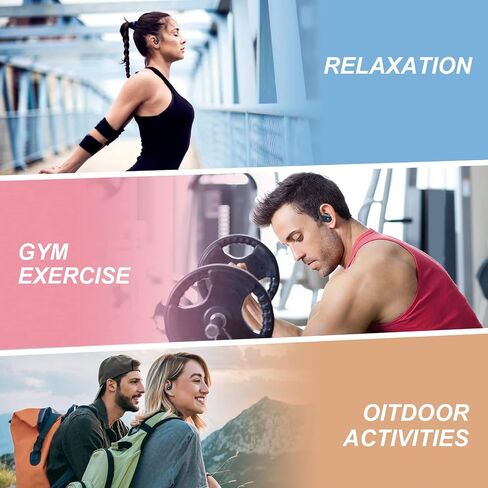 Bluetooth Headphones 60 Hours Playback, Noise Cancelling Wireless Earbuds with LED Battery Display Wireless Charging Case and Over-Ear Waterproof Headphones for Sports Running - Black in Saudi Arabia