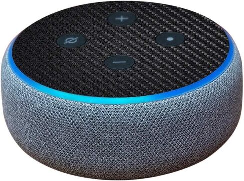 غلاف MightySkins من ألياف الكربون لجهاز Amazon Echo Dot (الجيل الثالث) - براقة | لمسة نهائية واقية ومتينة من ألياف الكربون | سهل التطبيق والإزالة وتغيير الأنماط | صنع في الولايات المتحدة الأمريكية in Saudi Arabia