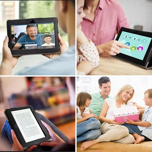 تابلت صغير مقاس 7 بوصات بنظام Android 11 بسعة 2 جيجابايت + 32 جيجابايت مزود بشاشة HD IPS وكاميرا مزدوجة وواي فاي GMS مع حافظة (أبيض) in Kuwait