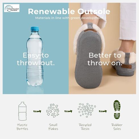 HomeTop Women's Closed-back Slippers Faux Wool Warm Non-slip Outdoor Indoor House Shoes with Fuzzy Collar in Kuwait