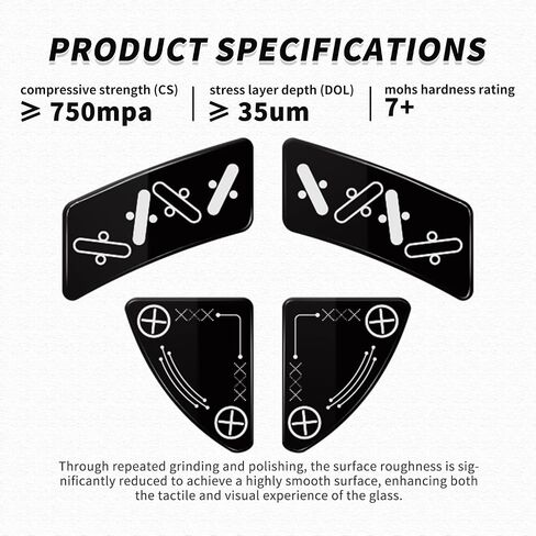 Immoenuc زلاجات فأرة زجاجية من أجل Razer Viper Ultimate Mouse Feet Pads ناعمة ومتينة ملحقات ماوس الألعاب (نمط الطباعة) in Kuwait