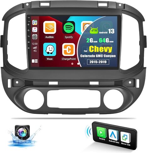 2+64G Android 13 Car Stereo for Chevy Colorado GMC Canyon 2015-2019 with Wireless Carplay Android Auto,9'' Touchscreen Car Radio with WiFi GPS Navigation Bluetooth FM/RDS Radio SWC+AHD Backup Camera in Saudi Arabia