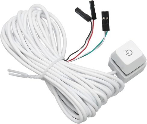 White Mechanical Key, Material, Blue Backlit Switch, External PC Power Switch for Desktop Office Games (Colorful Light 2m) in Saudi Arabia
