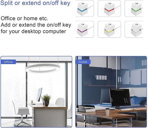 White Mechanical Key, Material, Blue Backlit Switch, External PC Power Switch for Desktop Office Games (Colorful Light 2m) in Saudi Arabia