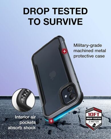 X-Doria Raptic Shield Case, iPhone 11 Pro, Iridescent, Military Grade Drop Tested, Aluminum, Polycarbonate, Lightweight, Camera Protector in Saudi Arabia