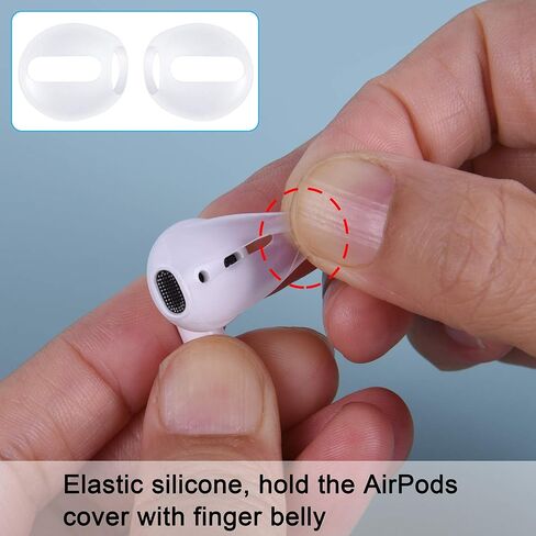 10 أزواج من أطراف الأذن من Wisdompro متوافقة مع Apple AirPods 2 و1، سيليكون ناعم للغاية ورفيع للغاية ومضاد للانزلاق ومقاوم للغبار مناسب لغطاء الأذن - شفاف in Kuwait