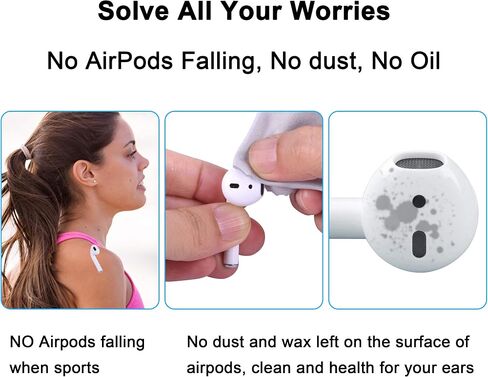 10 أزواج من أطراف الأذن من Wisdompro متوافقة مع Apple AirPods 2 و1، سيليكون ناعم للغاية ورفيع للغاية ومضاد للانزلاق ومقاوم للغبار مناسب لغطاء الأذن - شفاف in Kuwait