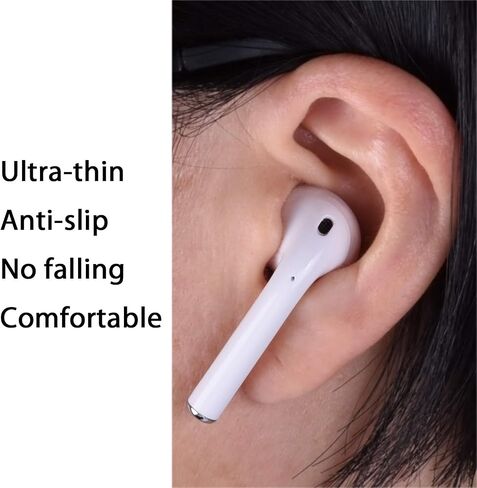 10 أزواج من أطراف الأذن من Wisdompro متوافقة مع Apple AirPods 2 و1، سيليكون ناعم للغاية ورفيع للغاية ومضاد للانزلاق ومقاوم للغبار مناسب لغطاء الأذن - شفاف in Kuwait