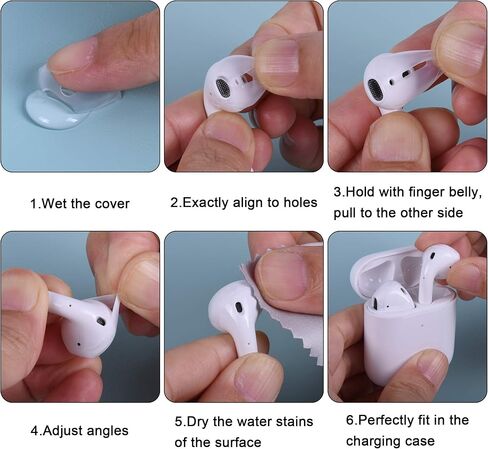 10 أزواج من أطراف الأذن من Wisdompro متوافقة مع Apple AirPods 2 و1، سيليكون ناعم للغاية ورفيع للغاية ومضاد للانزلاق ومقاوم للغبار مناسب لغطاء الأذن - شفاف in Kuwait
