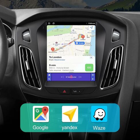 ستيريو سيارة 2+32G Android 12 Double Din لسيارة Ford Focus 2012-2018 مع راديو بشاشة لمس عمودية 10.4 بوصة مدمج في Carplay اللاسلكي/Android Auto/GPS/Bluetooth/FM/AUX-in/SWC/كاميرا احتياطية in Saudi Arabia