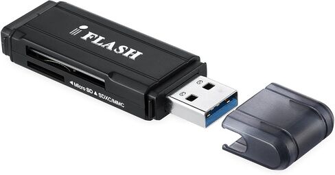 [3 Pack] iFlash USB 3.0 Dual Slot MicroSD - MicroSDHC - MicroSDXC - SDHC - SDXC Card Reader/Writer - support SanDisk Kingston 256GB 128GB 64GB 32GB UHS-I Micro SDXC SDHC, Ultra/Extreme Speed in Saudi Arabia