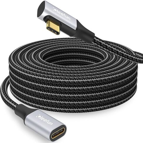 Right Angle USB C Extension Cable 1.5ft, 90 Degree USB C Male to USB C Female Cable, USB 3.2/10Gbps & 4K Video Transfer USB C Extender Cable with 100W Fast Charging for USBC Hub, Laptop, Tablet, Phone in Saudi Arabia