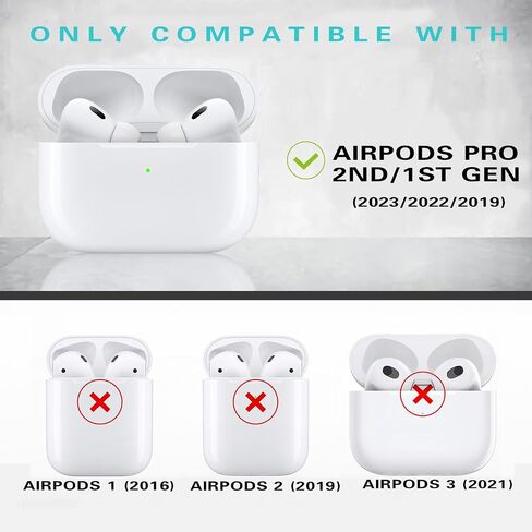غطاء حافظة متوافق مع Airpods Pro الجيل الثاني/الأول من OETKER شفاف مع مجموعة أدوات تنظيف وقفل، جراب AirPods Pro 2 ناعم مقاوم للصدمات 2022/2023 جراب شفاف لأجهزة ipods Pro 2 Gen لـ Airpods Pro 2nd/1st Gen in Saudi Arabia