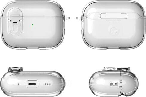 غطاء حافظة متوافق مع Airpods Pro الجيل الثاني/الأول من OETKER شفاف مع مجموعة أدوات تنظيف وقفل، جراب AirPods Pro 2 ناعم مقاوم للصدمات 2022/2023 جراب شفاف لأجهزة ipods Pro 2 Gen لـ Airpods Pro 2nd/1st Gen in Saudi Arabia