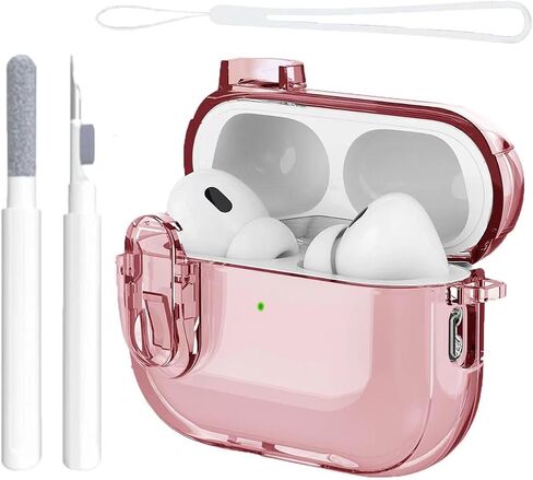 غطاء حافظة متوافق مع Airpods Pro الجيل الثاني/الأول من OETKER شفاف مع مجموعة أدوات تنظيف وقفل، جراب AirPods Pro 2 ناعم مقاوم للصدمات 2022/2023 جراب شفاف لأجهزة ipods Pro 2 Gen لـ Airpods Pro 2nd/1st Gen in Saudi Arabia