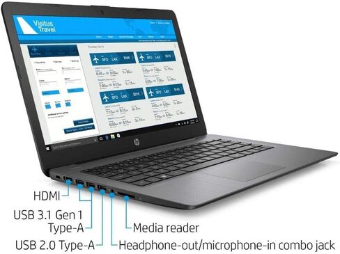 HP Stream 14" HD WLED-backlit Student Laptop, AMD A4-9120e, 4GB DDR4, Radeon R3, 64GB eMMC, Wi-Fi 5 (2x2), Bluetooth 5, Webcam, Windows 10 S, Accessory Bundle, Wireless Mouse, 1-Yr Office 365 Personal in Saudi Arabia