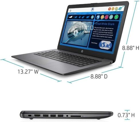 HP Stream 14" HD WLED-backlit Student Laptop, AMD A4-9120e, 4GB DDR4, Radeon R3, 64GB eMMC, Wi-Fi 5 (2x2), Bluetooth 5, Webcam, Windows 10 S, Accessory Bundle, Wireless Mouse, 1-Yr Office 365 Personal in Saudi Arabia