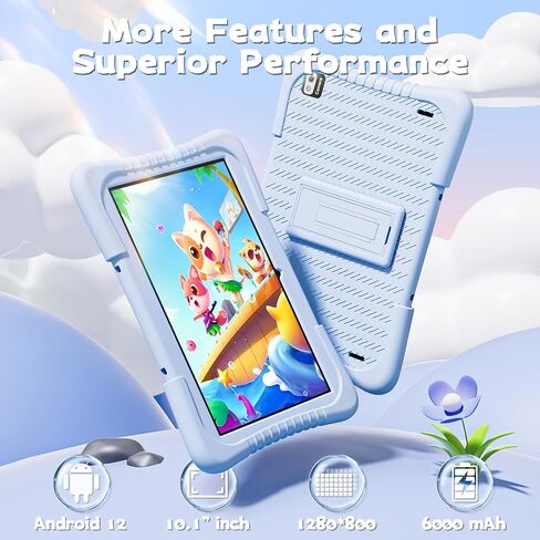 SGIN 10 Inch Tablet 4GB RAM 64GB ROM, Android 12 Tablet with Proof Case, Octa-Core 2.0Ghz Processor, 1280 * 800 IPS, 2MP+5MP Camera, 6000mAh, GPS, WiFi, Bluetooth (Sierra Blue) in Saudi Arabia