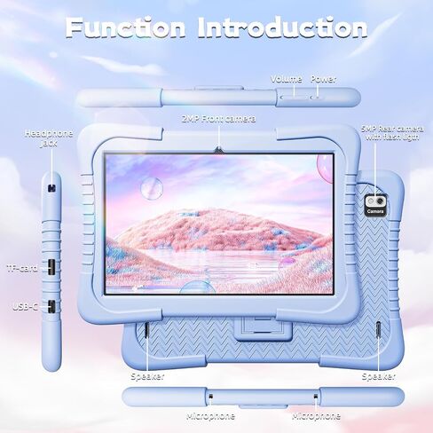 SGIN 10 Inch Tablet 4GB RAM 64GB ROM, Android 12 Tablet with Proof Case, Octa-Core 2.0Ghz Processor, 1280 * 800 IPS, 2MP+5MP Camera, 6000mAh, GPS, WiFi, Bluetooth (Sierra Blue) in Saudi Arabia