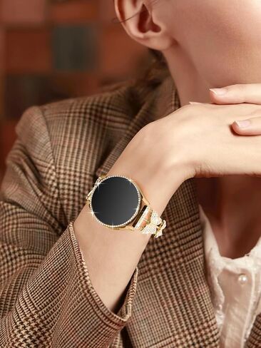 Bling Band with Case Compatible with Samsung Galaxy Watch 4 & 5 40mm 44mm Model，20mm Stylish Stainless Band Bling Diamond Butterfly Bracelet for Women (Rose Gold-40MM) in Saudi Arabia