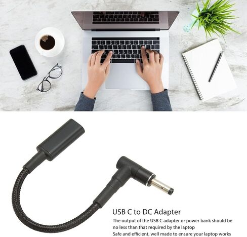 USB C ذكر أنثى إلى 4.0x1.7 مللي متر تيار مستمر محول ثنائي الشريحة PD Emark 100 واط USB C كفاءة آمنة إلى تيار مستمر محول لأجهزة الكمبيوتر المحمول in Kuwait