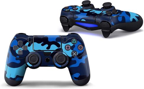 Skin Sticker Protective Cover for PS4 Playstation Controller Camouflage Red and Blue (2 Pieces) in Kuwait