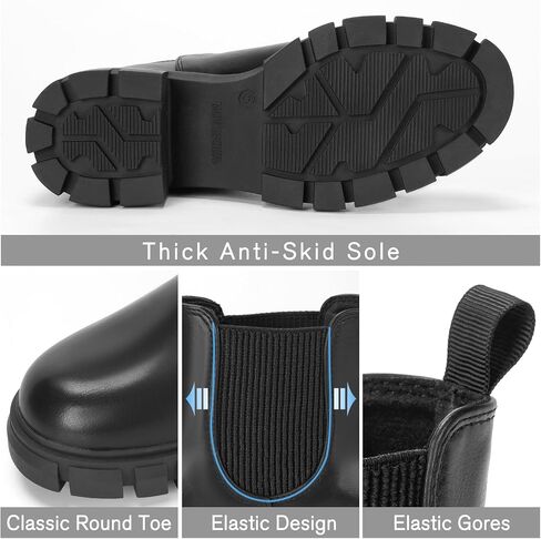 Women's Chelsea Boots Platform Ankle Boots Elastic Fashion Lug Sole Chunky Heel Booties in Saudi Arabia