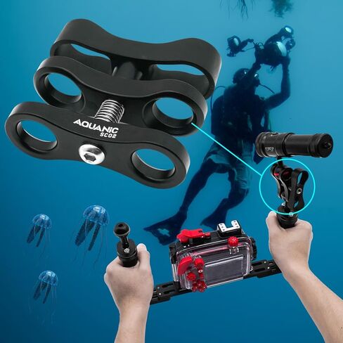 Nitescuba 2PCS 1 ''معيار الكرة المشبك جبل، الكرة الطويلة المشبك جبل 360 درجة كليب محول قوس لنظام علبة ذراع ضوء الغوص تحت الماء in Kuwait