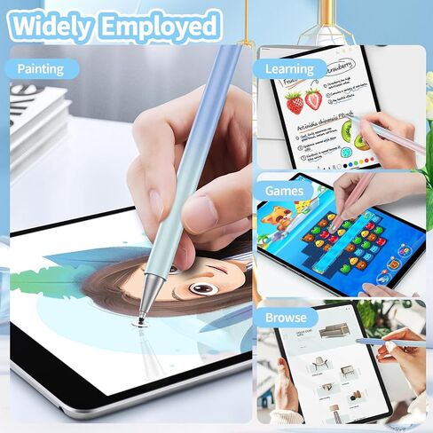 أقلام لمس لشاشات اللمس (3 قطع)، قلم ستايلس 2 في 1 عالي الدقة لأجهزة iPad متوافق مع أجهزة iPad/iPhone/Tablet/Android/iOS وجميع شاشات اللمس ذات السعة in Saudi Arabia