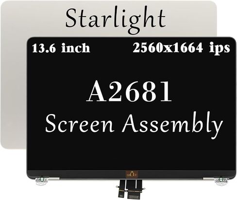 استبدال شاشة LCD A2681 لجهاز MacBook Air M2 13.6 بوصة A2681 EMC 4074 MLXW3 MLXX3 MLXY3 MLY03 MLY13 MLY23 MLY33 MLY43 مجموعة شاشة LCD LED كاملة (Starlight) in Saudi Arabia