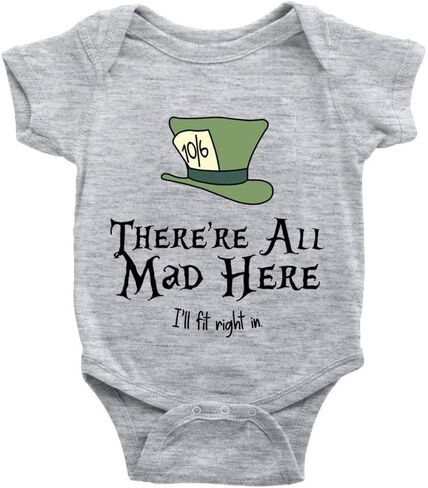 The Mad Hatters Baby Bodysuit girl boy Infant Toddler Organic Clothes Creeper in Saudi Arabia