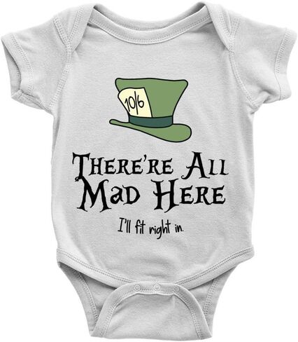 The Mad Hatters Baby Bodysuit girl boy Infant Toddler Organic Clothes Creeper in Saudi Arabia