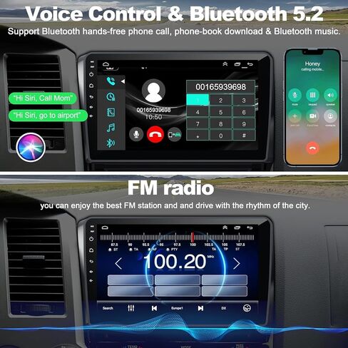 راديو سيارة 4+64 جيجا لسيارة Toyota Tundra 2007-2013 وSequoia 2008-2018، نظام Android 12 10 بوصة Tundra Stereo مع Carplay اللاسلكي ودعم Android التلقائي بلوتوث/التحكم الصوتي/GPS/كاميرا احتياطية/FM in Saudi Arabia