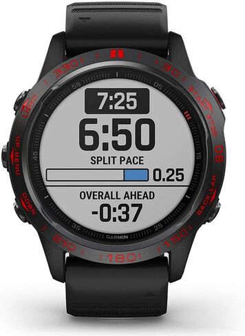 حلقة إطار من الفولاذ المقاوم للصدأ متوافقة مع ساعة Garmin Fenix ​​6/6 Pro، غطاء لاصق بحلقة إطار مضاد للخدش والاصطدام لملحقات ساعة Garmin (أسود - ليس لـ 6X/6X Pro) in Kuwait