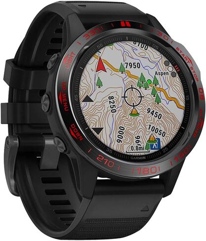 حلقة إطار من الفولاذ المقاوم للصدأ متوافقة مع ساعة Garmin Fenix ​​6/6 Pro، غطاء لاصق بحلقة إطار مضاد للخدش والاصطدام لملحقات ساعة Garmin (أسود - ليس لـ 6X/6X Pro) in Kuwait