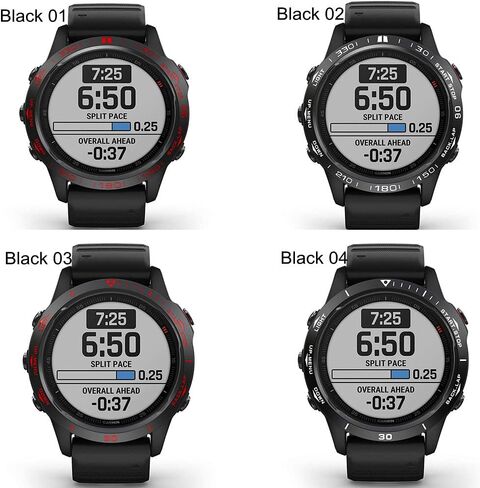 حلقة إطار من الفولاذ المقاوم للصدأ متوافقة مع ساعة Garmin Fenix ​​6/6 Pro، غطاء لاصق بحلقة إطار مضاد للخدش والاصطدام لملحقات ساعة Garmin (أسود - ليس لـ 6X/6X Pro) in Kuwait