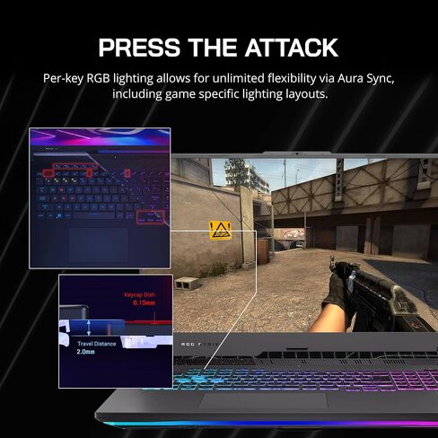 ASUS ROG Strix G17 Gaming Laptop, 17.3" QHD 240Hz Display, AMD Ryzen 9 7845HX, GeForce RTX 4060, 16GB DDR5 RAM, 1TB PCIe SSD, RGB Backlit Keyboard, Win 11 Pro, Gray, 32GB Hotface USB Card (Renewed) in Saudi Arabia