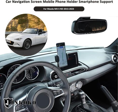شاشة ملاحة السيارة حامل الهاتف المحمول دعم الهاتف الذكي لسيارة Mazda MX-5 ND 2015-2023 شاشة ملاحة وحدة التحكم المركزية، ملحقات حامل هاتف السيارة بدون استخدام اليدين (النمط B) in Saudi Arabia