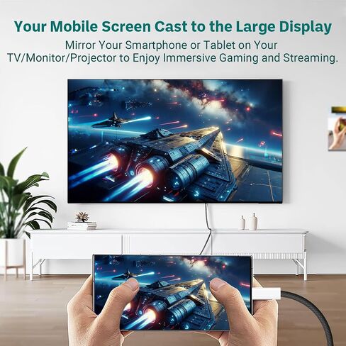 USB Type-C to HDMI Cable 4K/30Hz 1080P/60Hz Power Delivery PD 100W Charging Video Signal for Mobile/Tablet/Laptop/Dex Mode Compatible for Nintendo Switch/Steam Deck/ROG Ally (Black 6 Feet) in Saudi Arabia