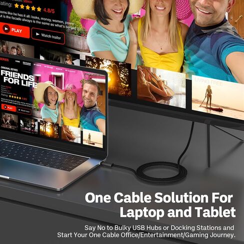 USB Type-C to HDMI Cable 4K/30Hz 1080P/60Hz Power Delivery PD 100W Charging Video Signal for Mobile/Tablet/Laptop/Dex Mode Compatible for Nintendo Switch/Steam Deck/ROG Ally (Black 6 Feet) in Saudi Arabia