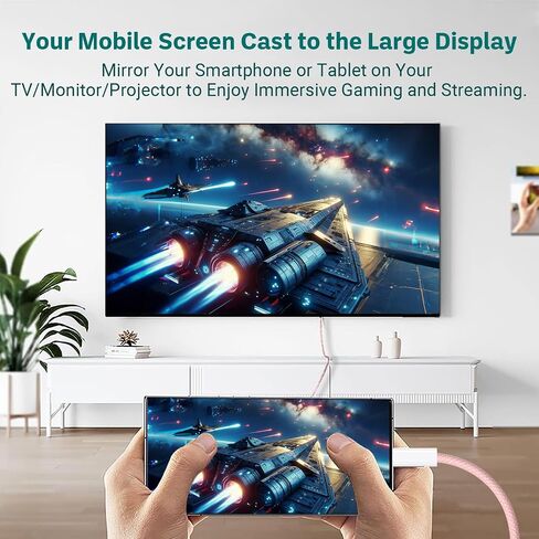 كابل USB من النوع C إلى HDMI 4K/30 هرتز 1080P/60 هرتز توصيل الطاقة PD 100 واط إشارة فيديو للشحن للجوال/الكمبيوتر اللوحي/الكمبيوتر المحمول/وضع Dex متوافق مع Nintendo Switch/Steam Deck/ROG Ally (أسود 6 أقدام) in Saudi Arabia