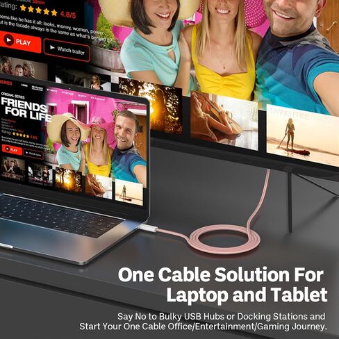 كابل USB من النوع C إلى HDMI 4K/30 هرتز 1080P/60 هرتز توصيل الطاقة PD 100 واط إشارة فيديو للشحن للجوال/الكمبيوتر اللوحي/الكمبيوتر المحمول/وضع Dex متوافق مع Nintendo Switch/Steam Deck/ROG Ally (أسود 6 أقدام) in Saudi Arabia